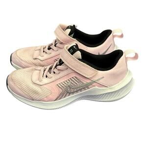 Nike Baby Girls' Pink Silver Logo Downshifter Toddler Strap On Shoes Size 1Y